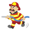Vector: an illustration of cartoon fireman ,vector an illustration of cartoon fireman ,vector
