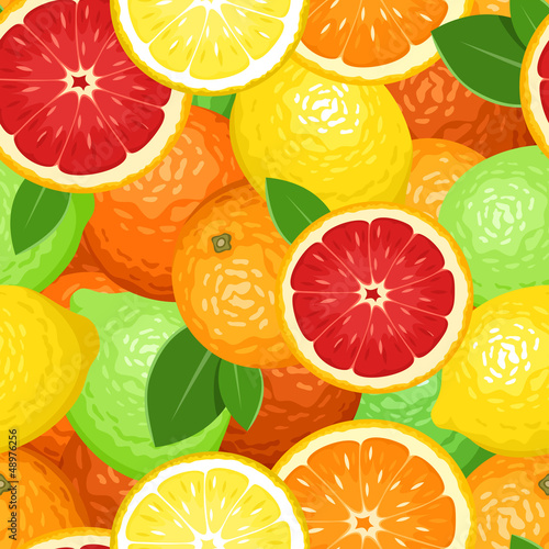 Vector: Seamless background with citrus fruits. Vector illustration. Seamless background with citrus fruits. Vector illustration.