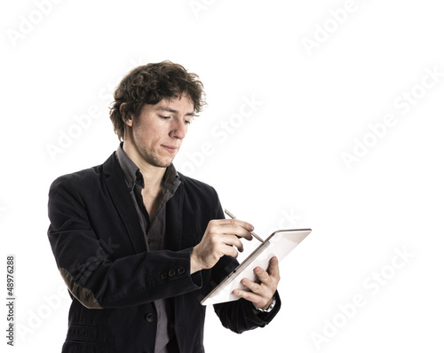 Photo: Young Businessman with tablet Young Businessman with tablet