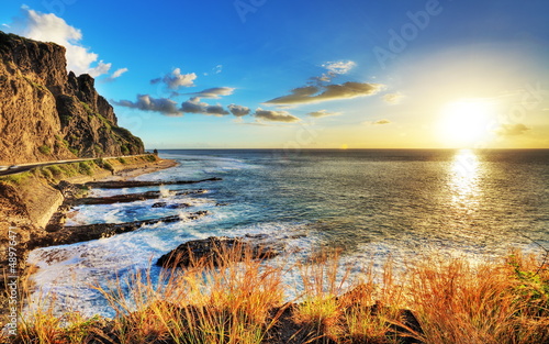 Photo: Coucher sur les côtes réunionnaises. Coucher sur les côtes réunionnaises.