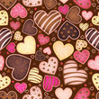 seamless chocolate pattern with sweetmeat in form heart