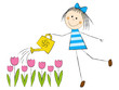 Girl with flowers