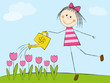Girl with flowers