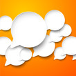 Paper white speech bubbles.