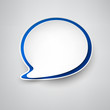 Paper white-blue speech bubble.