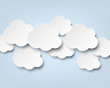 Paper white clouds on blue.