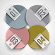 Numbered infographics round paper labels