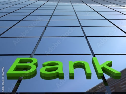 Illustration: Bank building, 3D images Bank building, 3D images