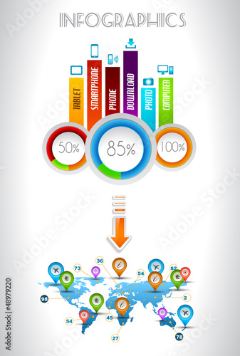 Vector: Infographic elements - set of paper tags Infographic elements - set of paper tags