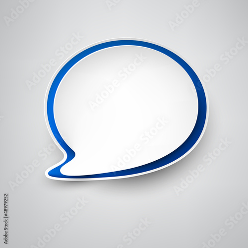 Vector: Paper white-blue speech bubble. Paper white-blue speech bubble.