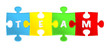 pieces of puzzle and word "team".