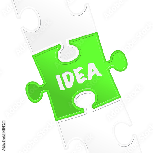 Vector: pieces of puzzle and word "idea ". pieces of puzzle and word "idea ".