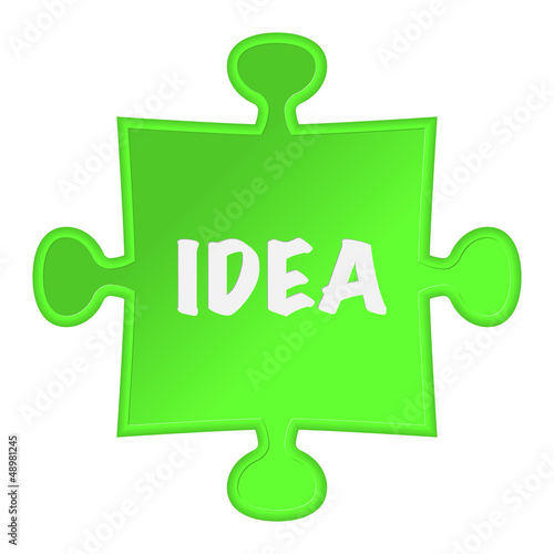 Vector: pieces of puzzle and word "idea ". pieces of puzzle and word "idea ".