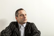 portrait of adult man,. wall white background
