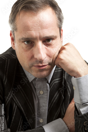 Photo: portrait of adult man, isolated on white background portrait of adult man, isolated on white background