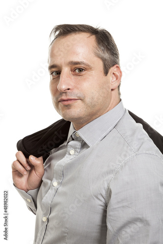 Photo: portrait of adult man, isolated on white background portrait of adult man, isolated on white background