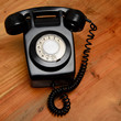 Black retro telephone