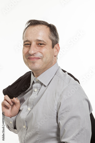 Photo: portrait of adult man, isolated on white background portrait of adult man, isolated on white background