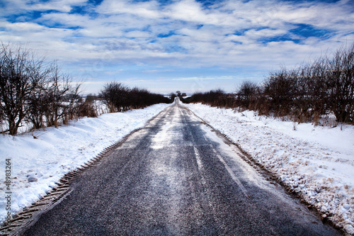 Photo: remote snow road remote snow road