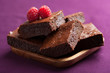 brownies with raspberry