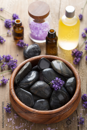 Photo: spa stones salt and lavender oil spa stones salt and lavender oil