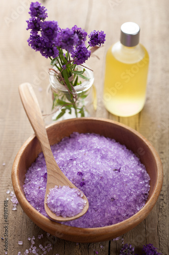 Photo: spa set with fresh lavender spa set with fresh lavender
