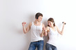 boy and girl  listening of a music
