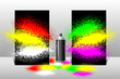 Banner or flyer with the effect of splattered paint