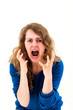 crazy woman making a face