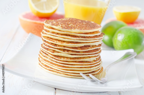 Photo: pancakes with fruit pancakes with fruit