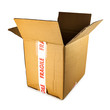 open cardboard box