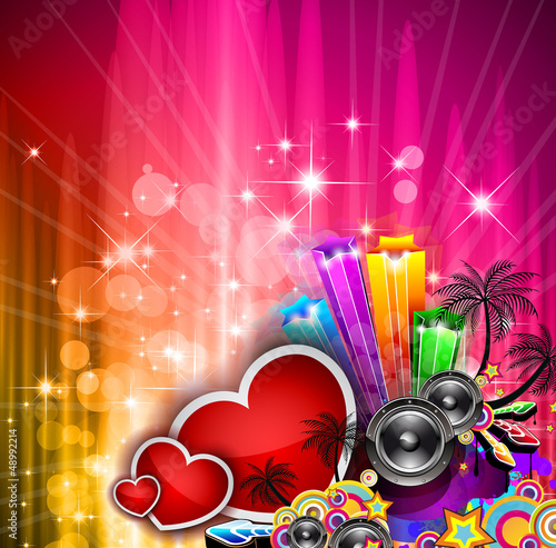 Vector: Valentine's Day party invitation flyer background Valentine's Day party invitation flyer background