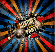 Valentine's Day party invitation flyer background
