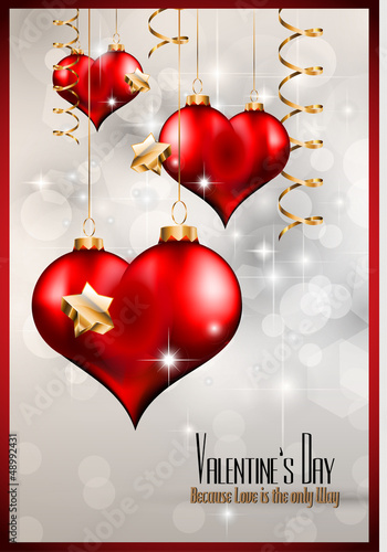 Vector: Valentine's Day party invitation flyer background Valentine's Day party invitation flyer background