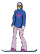 girl snowboarder