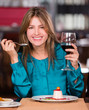 Woman at a restaurant