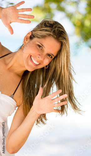 Photo: Happy woman on holidays Happy woman on holidays