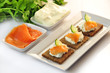 Photo: canapes rye bread with ricotta cheese and smoked salmon canapes rye bread with ricotta cheese and smoked salmon
