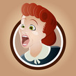 retro cartoon frau