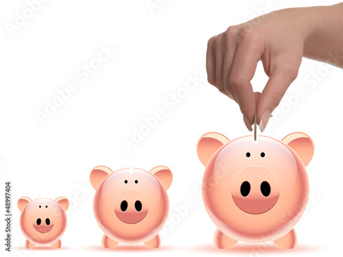 Illustration: Piggy Bank on white Piggy Bank on white