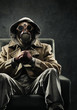 Man in gas mask