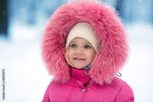 Photo: Cute girl winter portrait Cute girl winter portrait