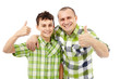 Photo: Father and son thumbs up Father and son thumbs up