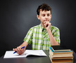 Student doing homework
