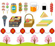 cherry-blossom viewing goods ,icon set