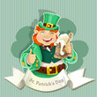 Vector: Cute fat Leprechaun . Poster St. Patrick's Day Cute fat Leprechaun . Poster St. Patrick's Day