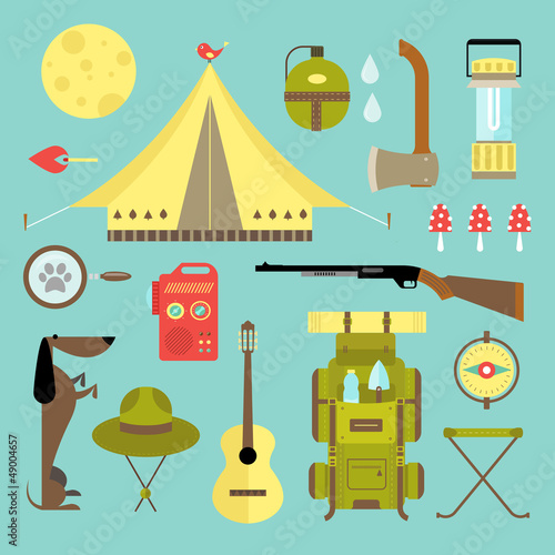 Vector: Vector camping icons Vector camping icons