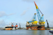 crane vessel and oil tanker