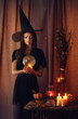 Young witch making the witchcraft