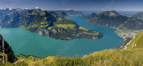 Photo: Lake in Switzerland Panoramic view from Fronalpstock Lake in Switzerland Panoramic view from Fronalpstock
